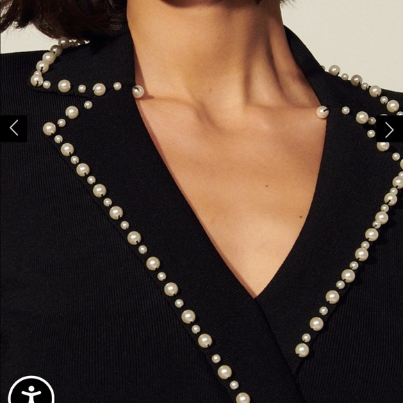 Sandro Suity Embellished Faux Pearl A-line - Picture 3 of 7